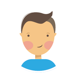 ein Mann mit blauem Hemd und braunem Haar